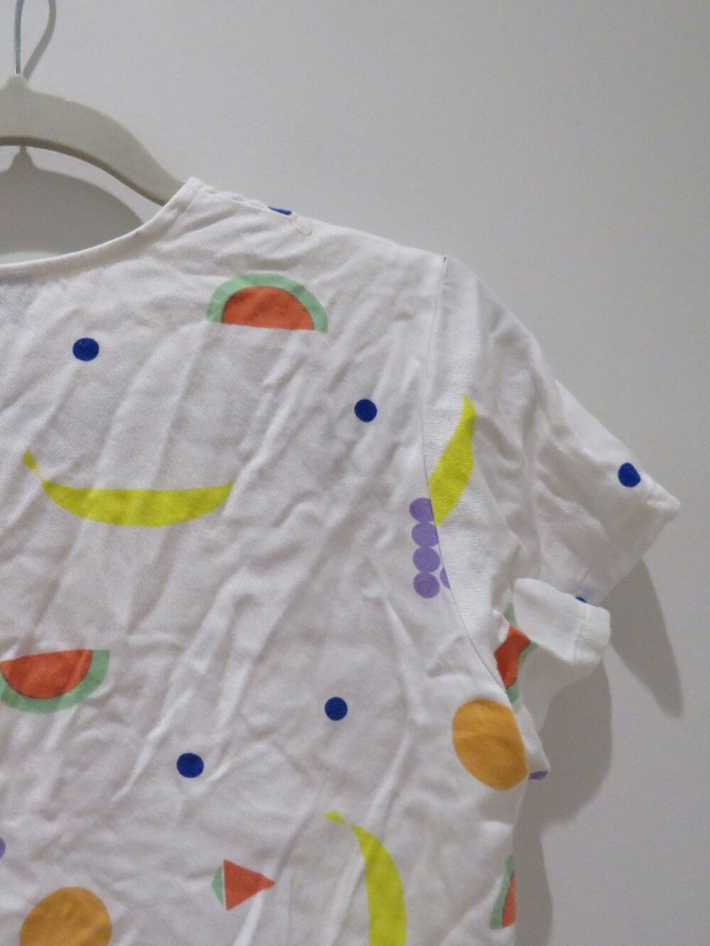 DUSEN DUSEN Fruit Stand Cropped Shirt Top XS Novelty Abstract Avant Garde - Picture 10 of 13